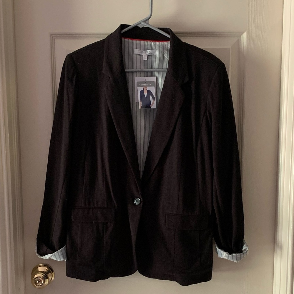 NWT black jersey knit blazer